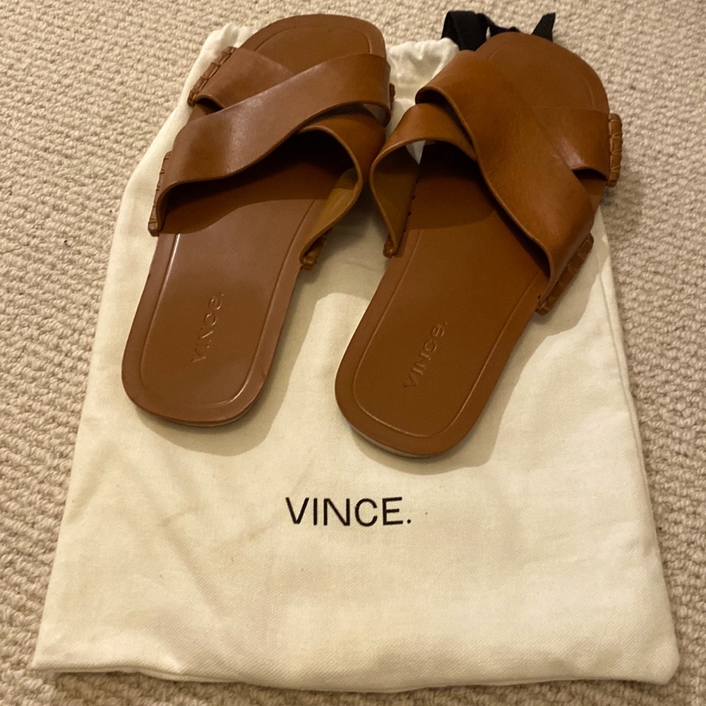 Vince leather slides